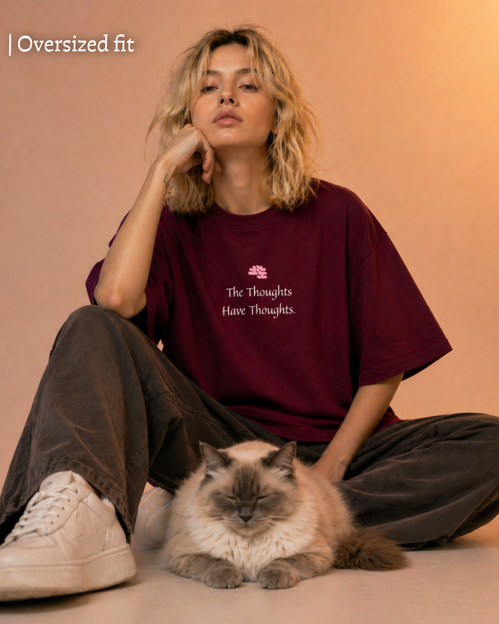 The thoughts have thoughts - Unisex Oversized Tee